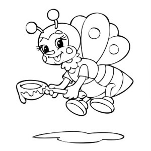 300x300 Two Smiling Bumblebee On The Farm Coloring Page Two Smiling