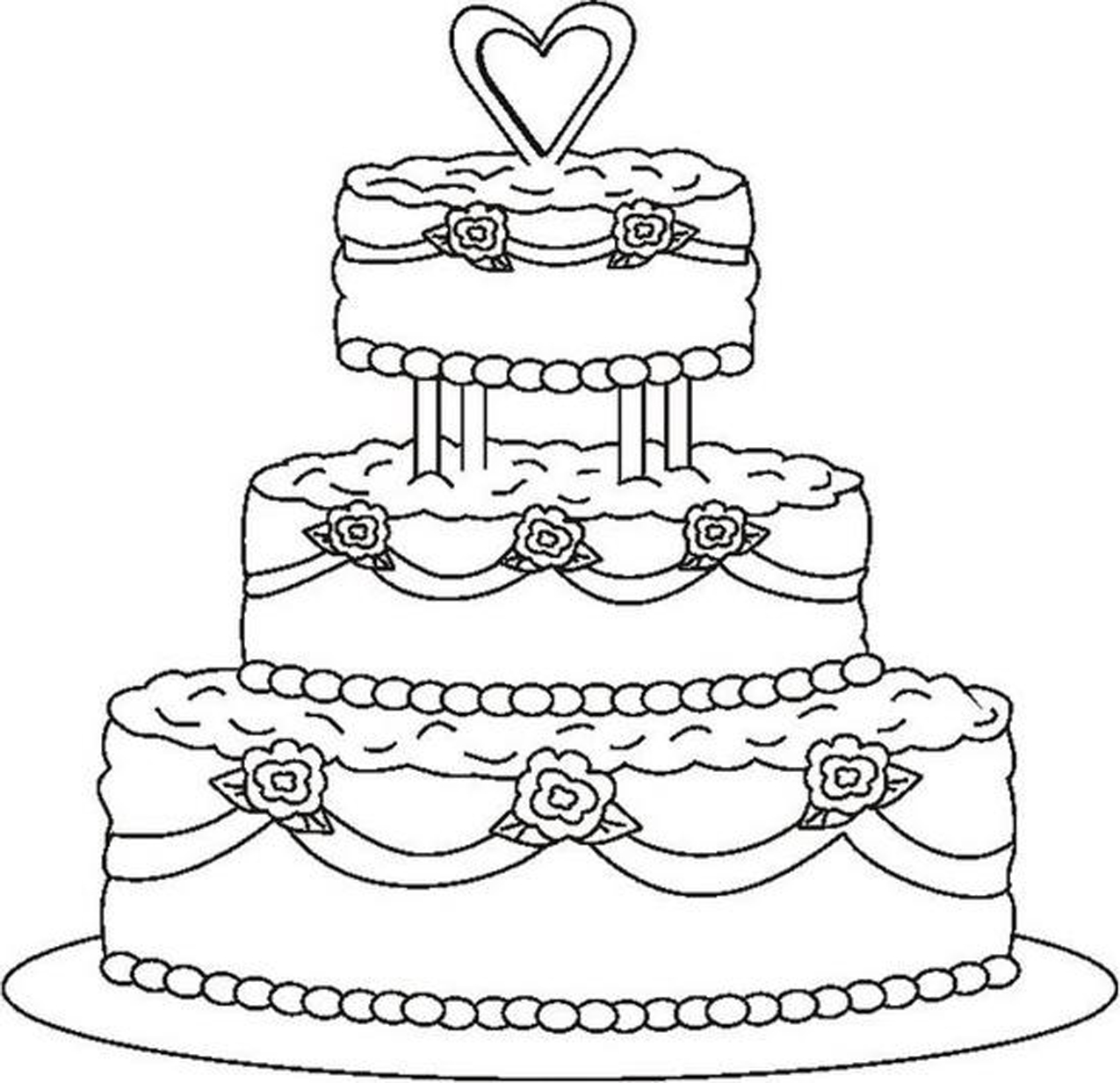 Cute Cake Coloring Pages
