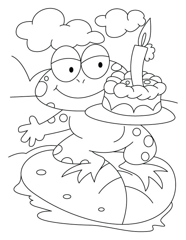 612x792 Coloring Page Cake Coloring Pages Download Free A Frog With Cake