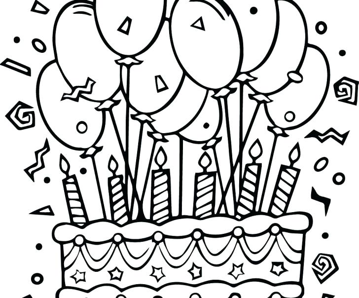 728x604 Coloring Pages Cute Animals Free Birthday Cake To Print Love Page