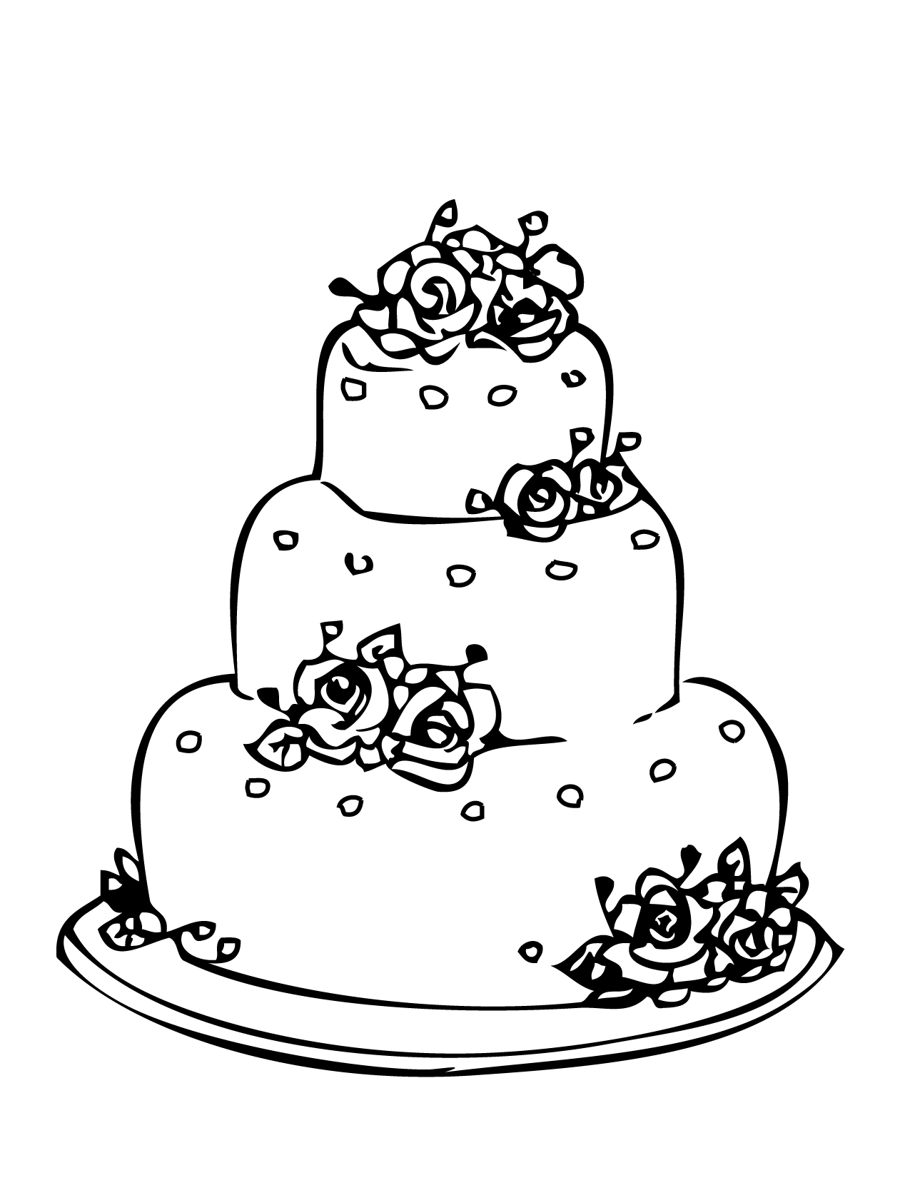 1275x1650 Wedding Cake Coloring Page