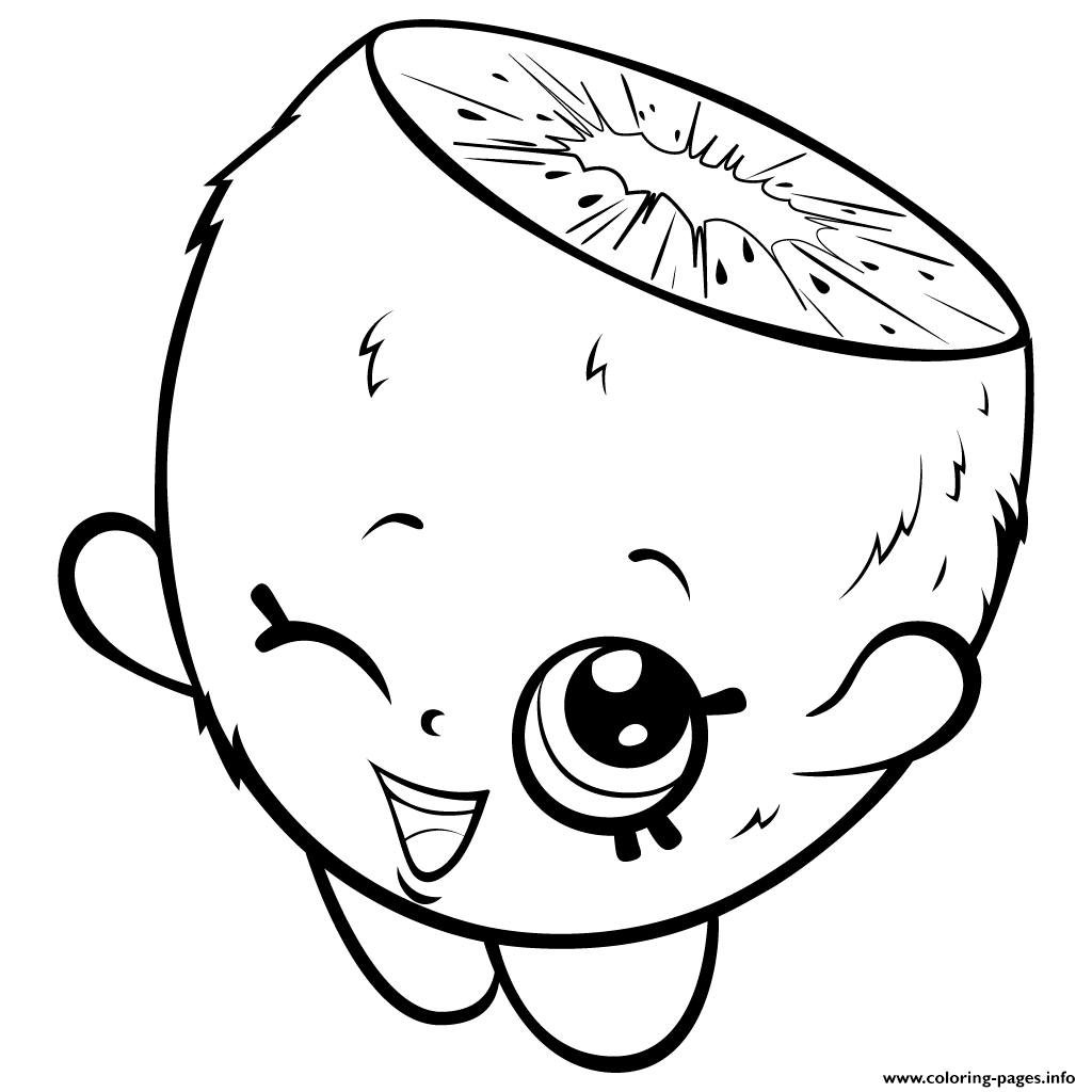 1024x1024 Cute Cartoon Kiwi To Color Shopkins Season 3 Coloring Pages Printable
