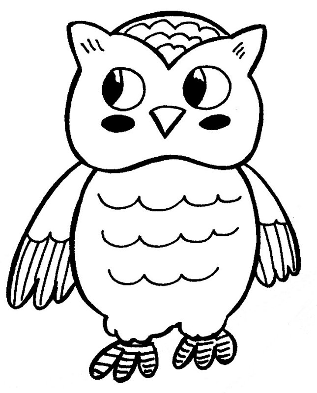 645x800 Cute Cartoon Owl Coloring Pages
