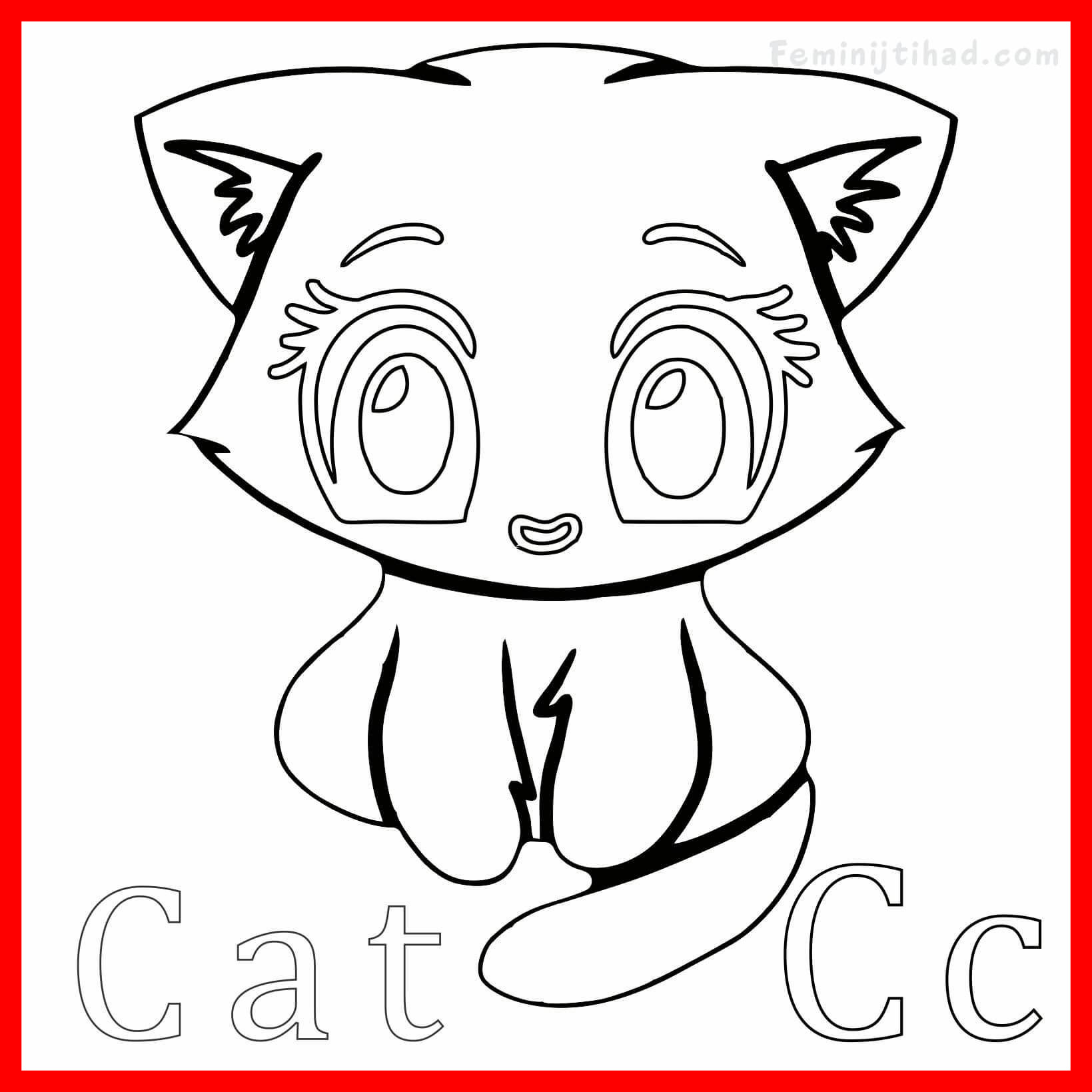 1639x1639 Cute Cartoon Cat Coloring Pages