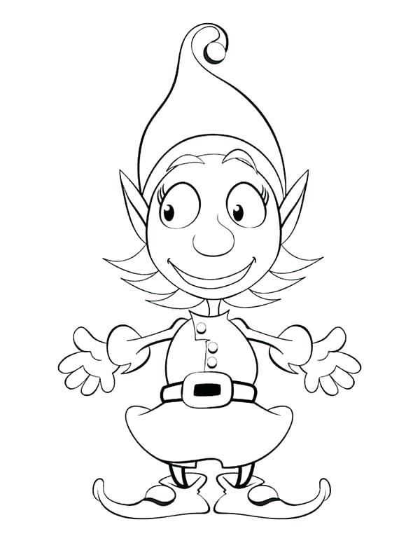 600x775 Christmas Elf Coloring Pages