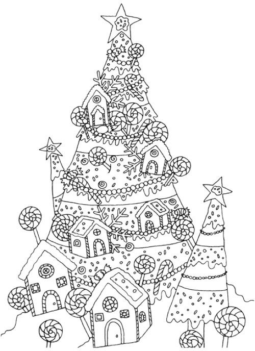 Cute Christmas Tree Coloring Pages