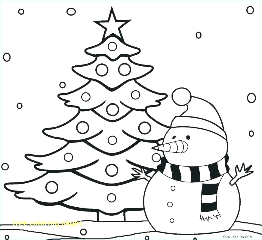 871x800 Cute Christmas Tree Coloring Page