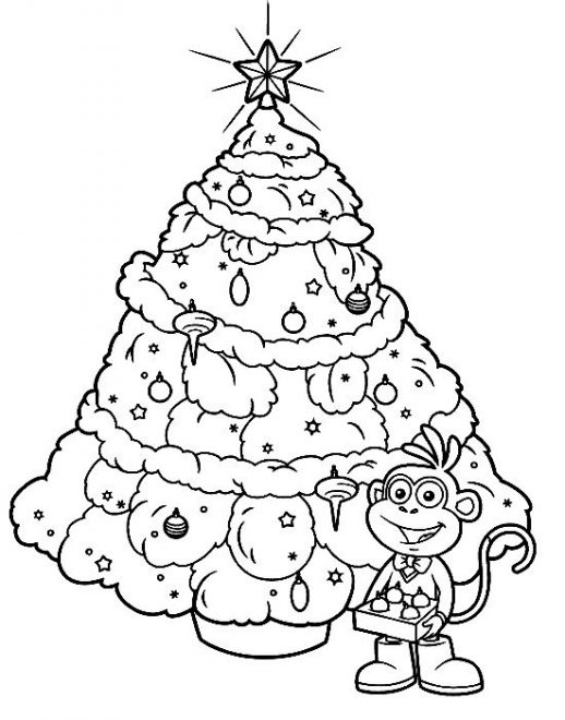 518x660 Cute Christmas With Santa Brings A Small Tree Standing Near A Big