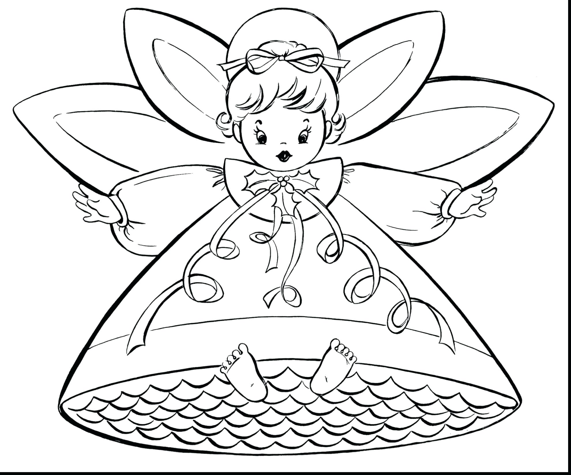 1980x1648 Cartoon Christmas Tree Coloring Pages 1 Kids Drawn Fireplace Page