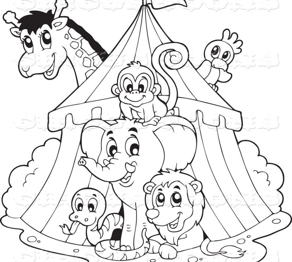 1004x900 Charming Ideas Circus Coloring Pages Download For Kids Free