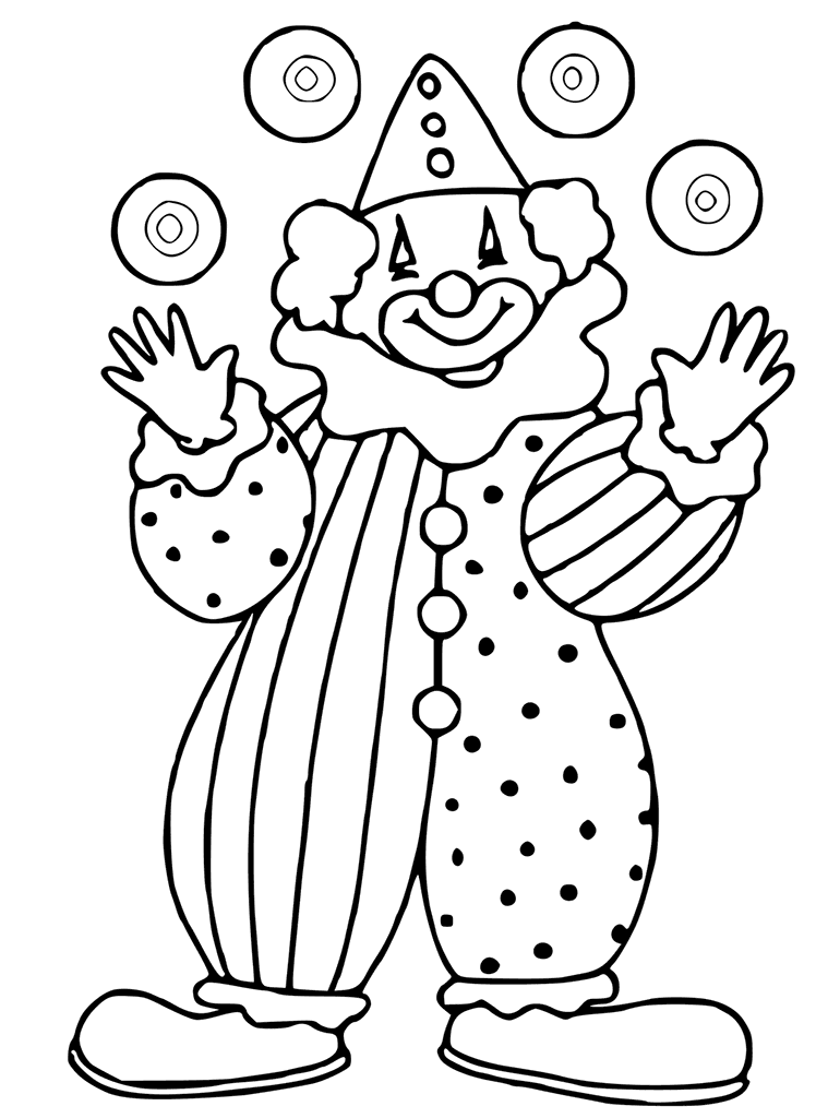 759x1024 Cute Clown Juggler Coloring Pages