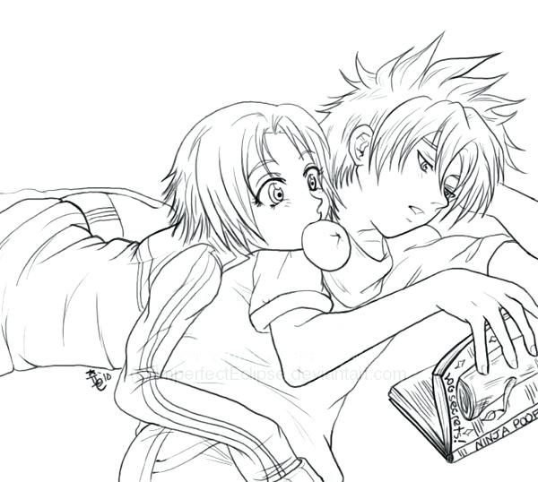 600x538 Cute Couple Coloring Pages Interesting Anime Couple Coloring Pages