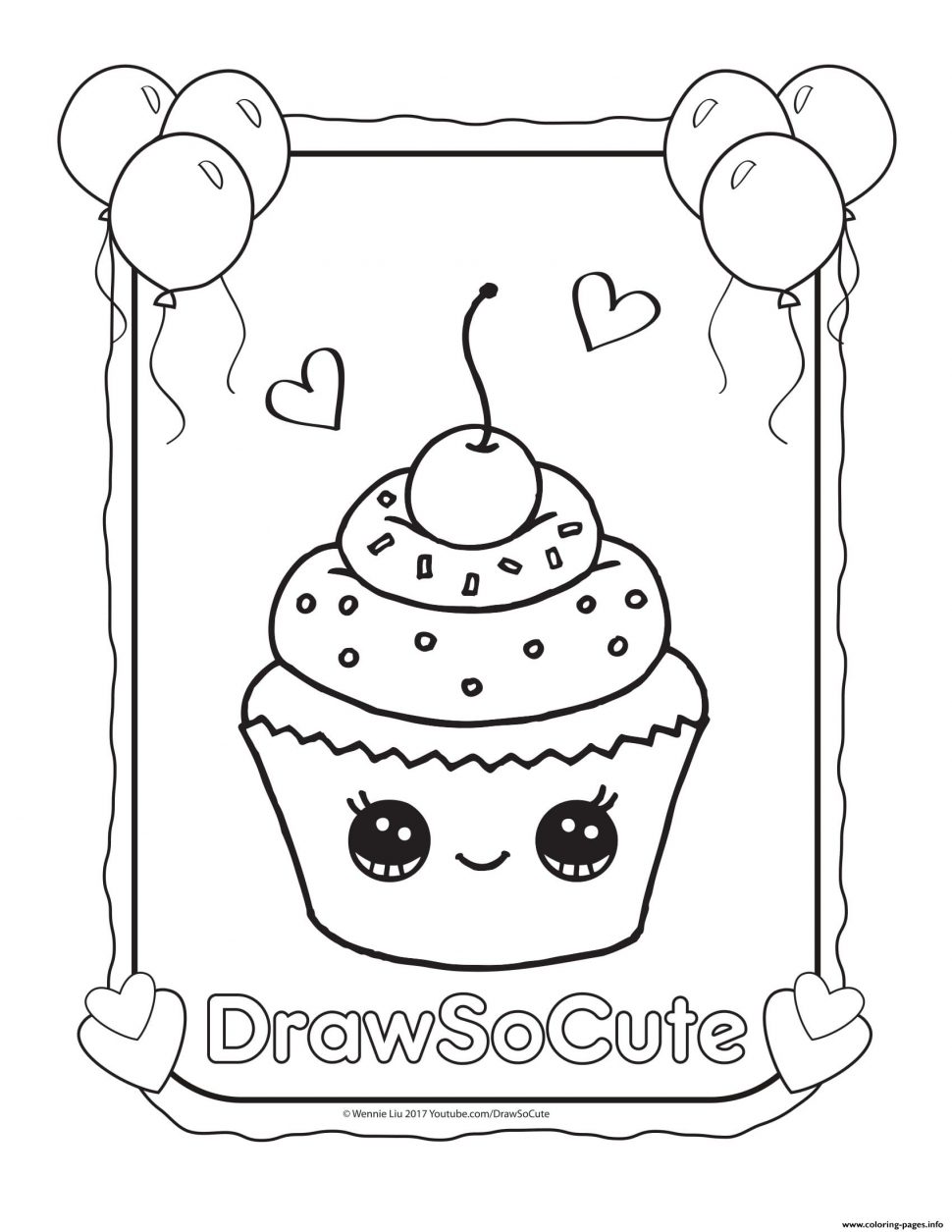Cute Cupcake Coloring Pages
