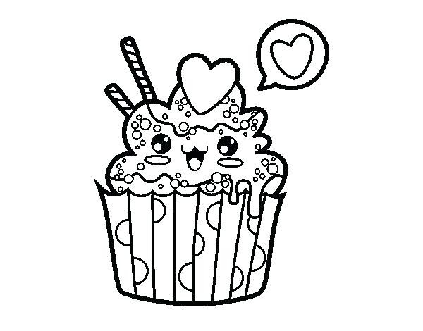 600x470 Cute Cupcake Coloring Pages Wagashiya