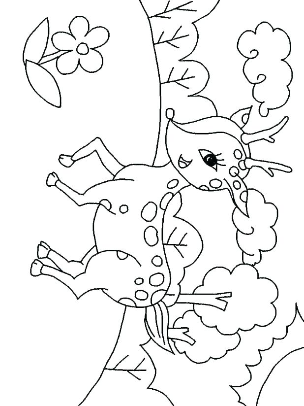 618x824 Baby Deer Coloring Pages Cute Deer Stamp With Ribbon Japan Self
