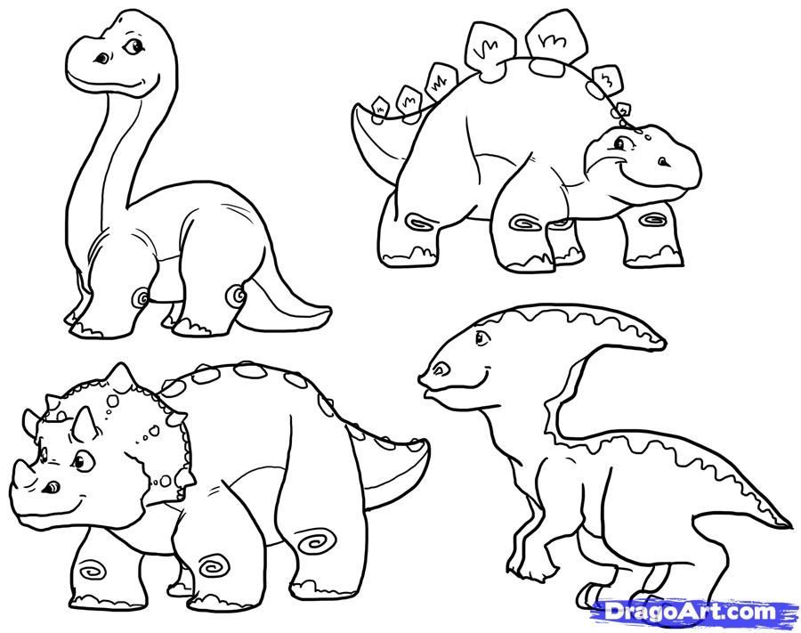 900x711 Cute Dinosaur Coloring Pages