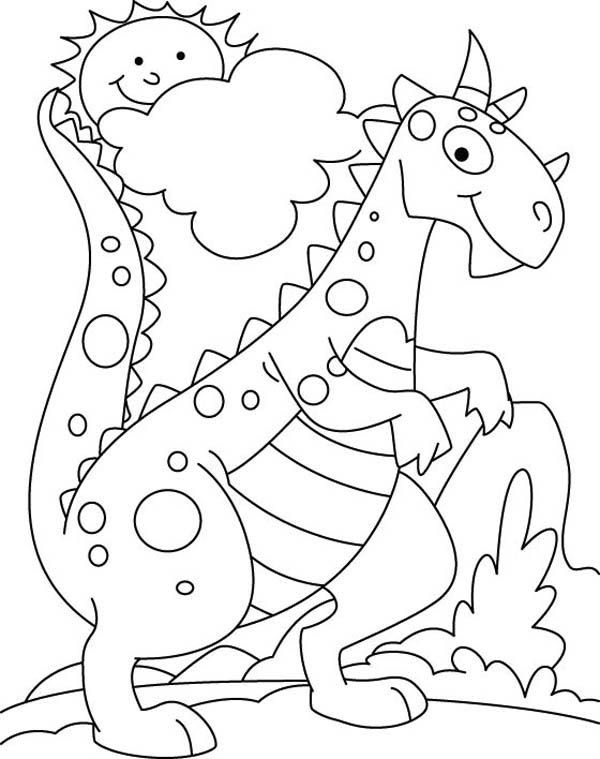 600x759 Cute Dinosaur Coloring Pages