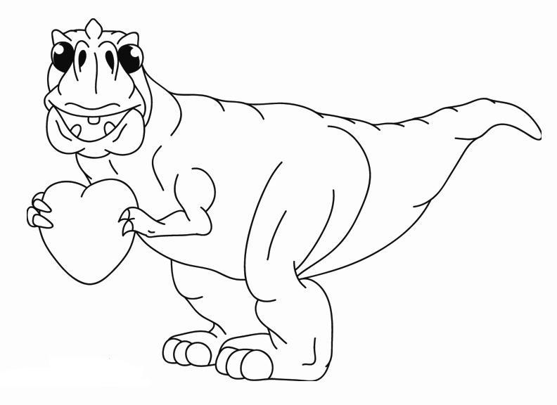 792x576 Dinosaur Valentine Coloring Pages