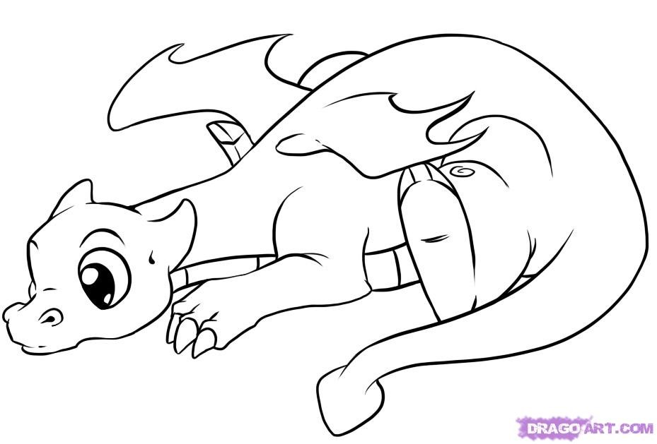 929x629 How To Draw Cute Dragons