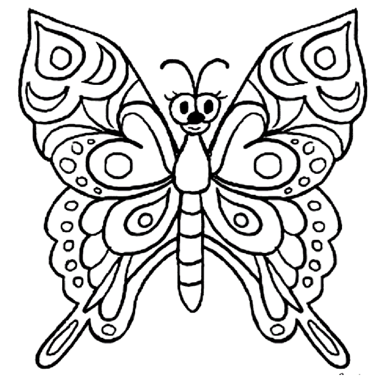 1225x1225 Butterfly Drawings To Color Cute Easy Coloring Pages Butterflies