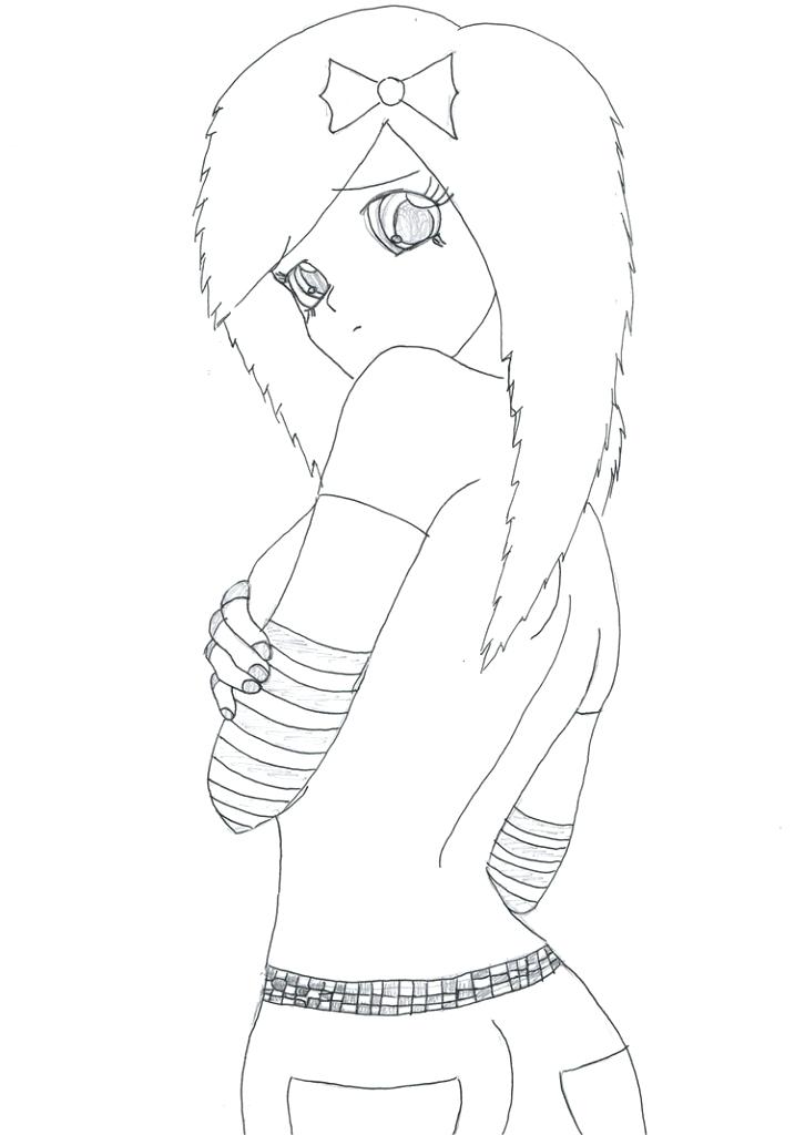 717x1024 Emo Girl Coloring Pages Emo Coloring Pages To Print Emo Anime Girl