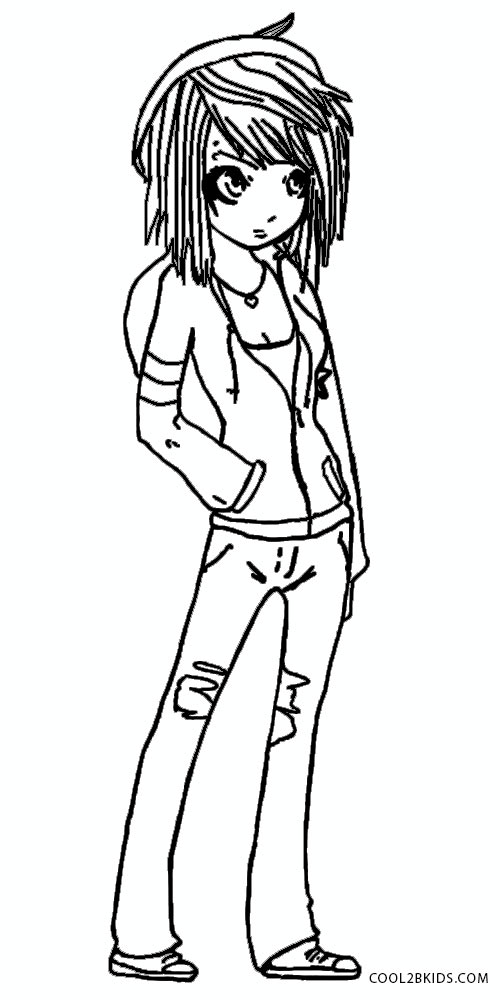 500x1000 Printable Emo Coloring Pages For Kids Cool2bkids