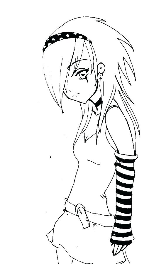 508x900 Emo Coloring Pages