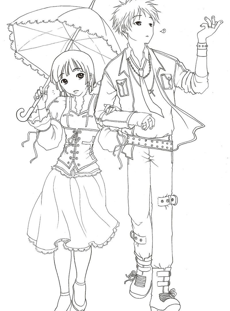800x1080 Chibi Emo Coloring Pages To Download And Print For Kids Anime