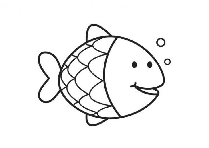 730x516 Preschool Coloring Printable Image Of A Smiling Rainbow Fish