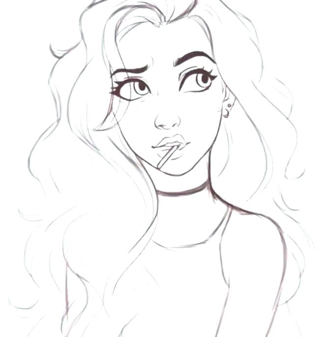671x687 Coloring Pages For Teens Cute Colouring Hair Girl Free