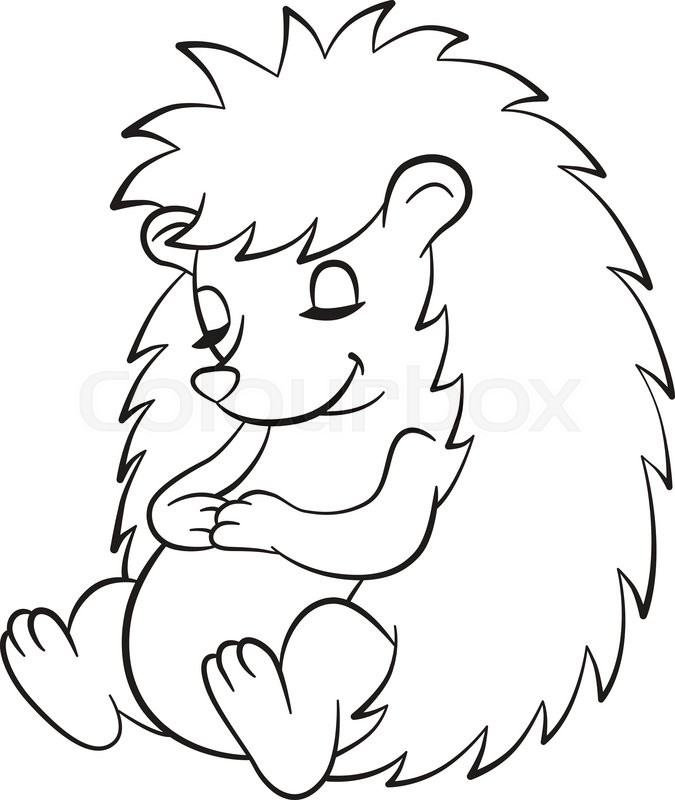 675x800 Coloring Pages. Little Cute Hedgehog Sits And Sleeps. The Hedgehog