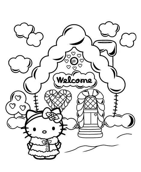Cute Hello Kitty Coloring Pages