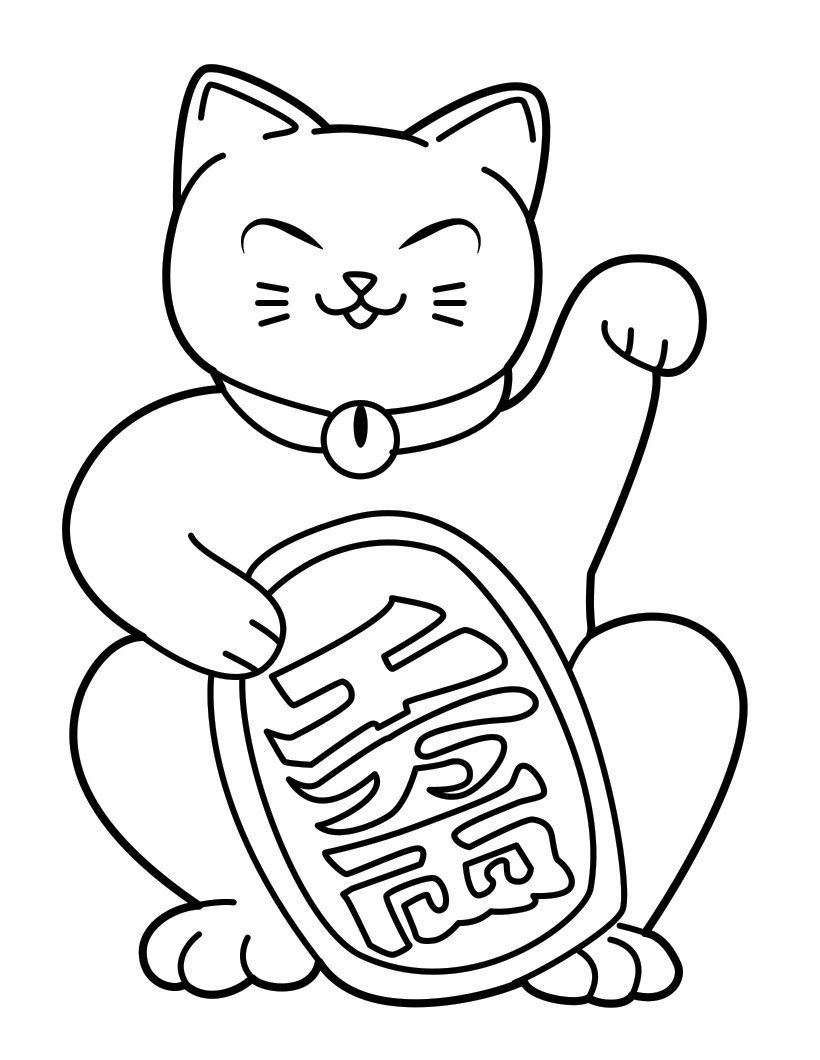 820x1060 Fascinating Cute Cat Coloring Pages Hellokidscom Of Japanese Style