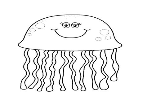474x355 Cute Cartoon Jellyfish Kindergarten Coloring Page Animal, Cute
