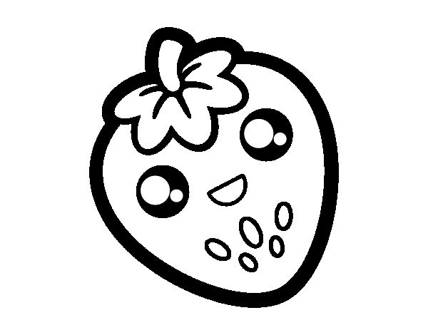 600x470 Kawaii Coloring Pages Strawberry