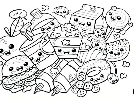 440x330 Printable Cute Food Coloring Pages Free Cupcake Foods S
