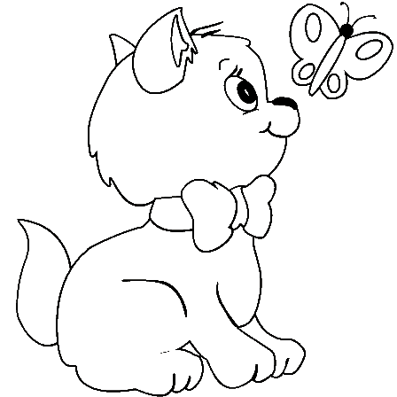 448x448 Kitten Coloring Pages