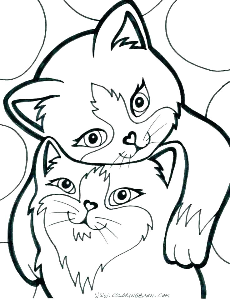 736x960 Printable Kitten Coloring Pages Cat Mother And Kitten Cute Kitten