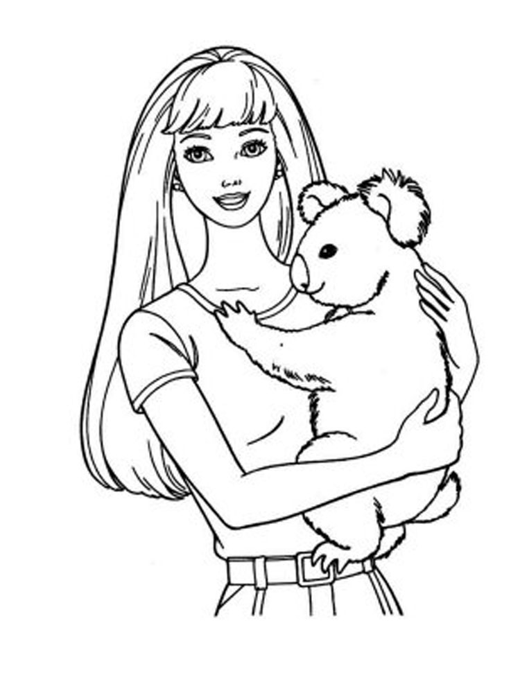 750x971 Cool Design Koala Coloring Pages Barbie Pictures