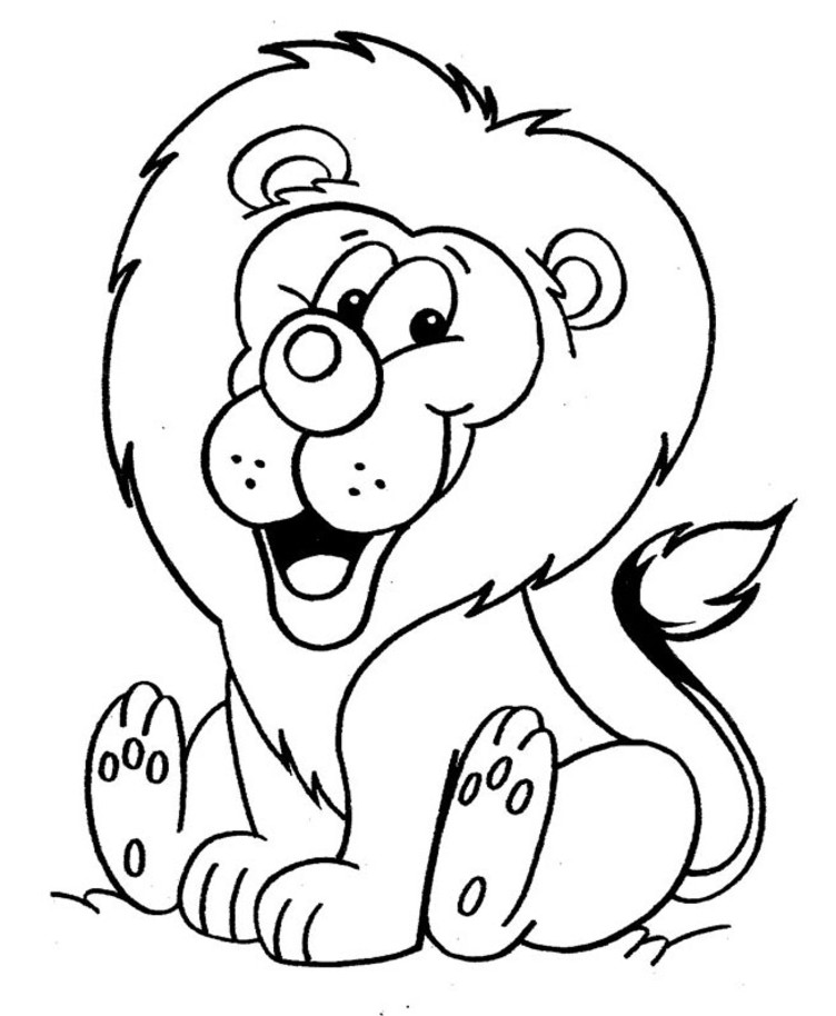 752x914 Smiling Lion Coloring Pages