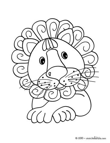 364x470 Kawaii Coloring Page. Cute Lion. Other Animals