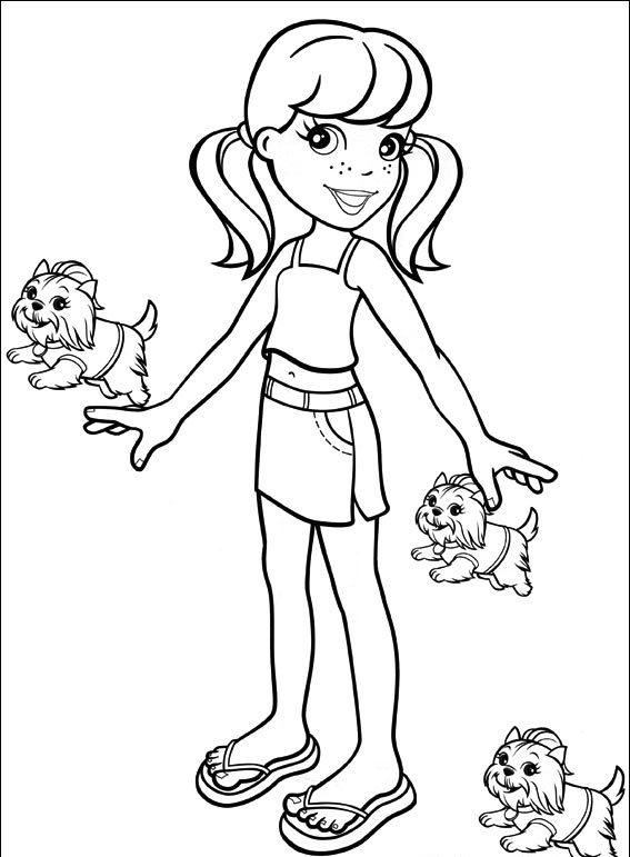 567x771 Little Girl And Puppy Coloring Pages