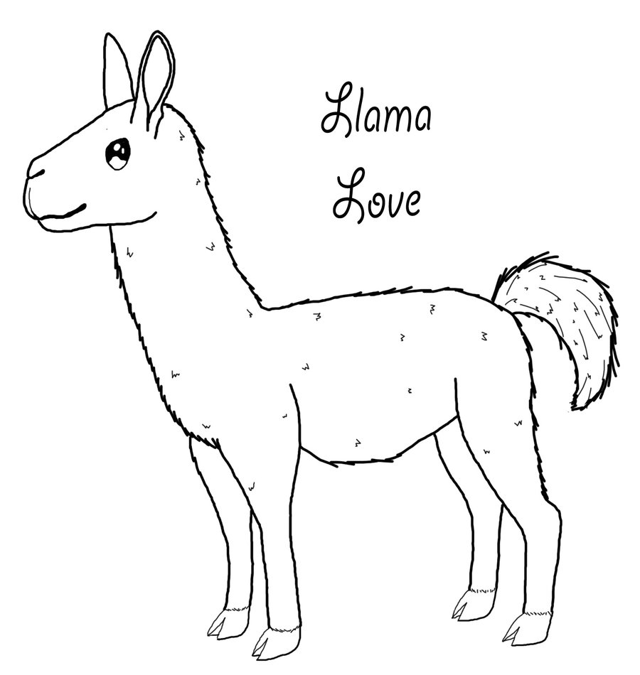 900x950 Cute Llama Coloring Pages