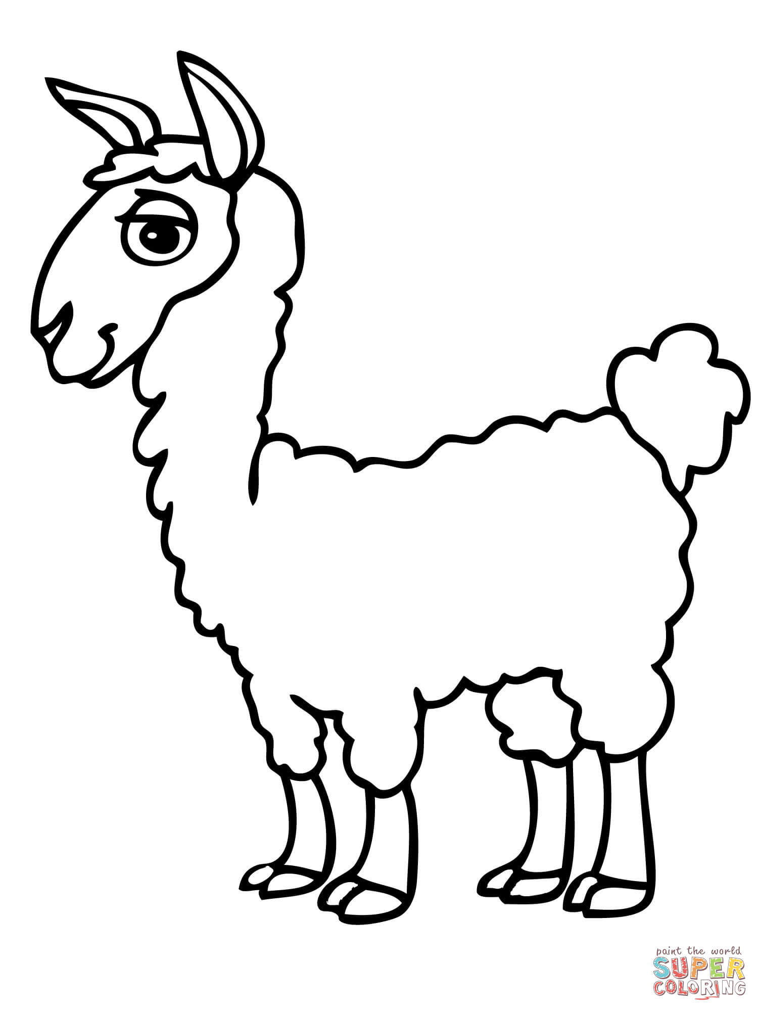 1500x2000 Cute Alpaca Coloring Page Free Printable Coloring Pages Lama