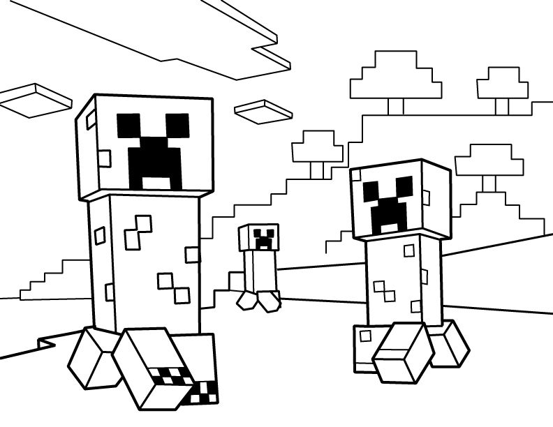 792x612 Minecraft Coloring Pages