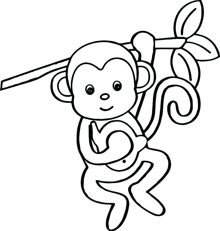 764x800 Easymonkey Pictures To Color Cute Monkey Coloring Pages Monkey