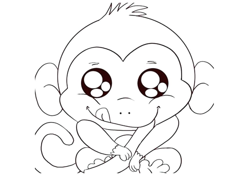 1024x724 Monkey Coloring Pages To Print