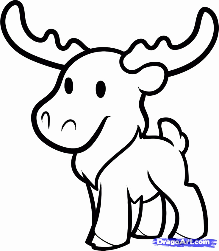 Cute Moose Coloring Pages