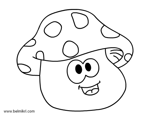 520x400 Mushroom Coloring Page