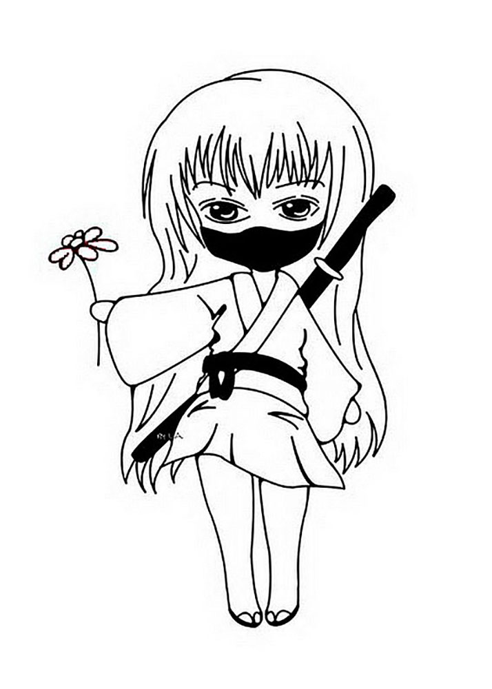 714x1000 Girl Ninja Coloring Pages Coloring Page